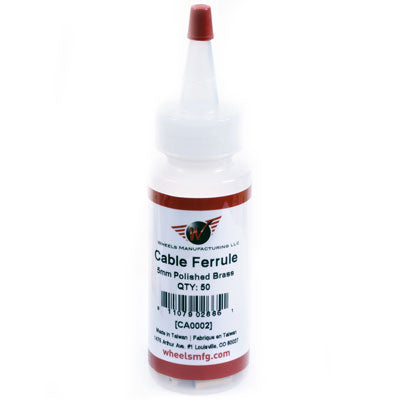 Wmfg Ferrule,Brass,5Mm,50/Btl  Brass Brake Cable Ferrules Wheels Mfg. Cableshous