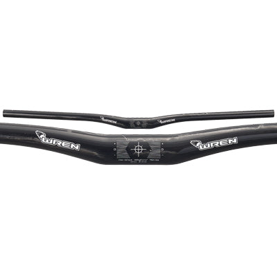 Wren Carbon Bar,31.8,Black 750Mm. 15Mm Rise, 5 Back,3 Up Carbon Handlebar Wren Handlebars