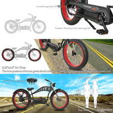 Load image into Gallery viewer, Micargi Cyclone 26" 48V 500W Electric Fat Tire Beach Cruiser