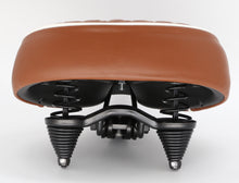 Load image into Gallery viewer, Brown Pleather Diamond Stitched Cruiser Bicycle Saddle   -Live4Bikes