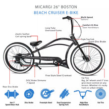 Load image into Gallery viewer, Micargi Boston GT7 Stretch Cruiser Bicycle