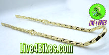 Load image into Gallery viewer, Twisted Square Cage Low Back 24 Sissy Bar Gold.
