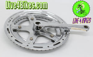 Steel 3-Piece Crankset Cotter Cranks ( for Vintage 10 speed Road bikes ) -Live4Bikes