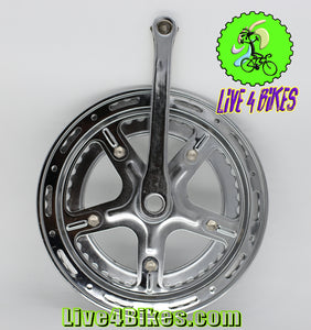 Steel 3-Piece Crankset Cotter Cranks ( for Vintage 10 speed Road bikes ) -Live4Bikes