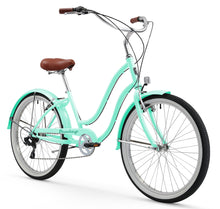 Load image into Gallery viewer, Firmstrong Siren 26" 7-Speed Women's Beach Cruiser Bike - Green