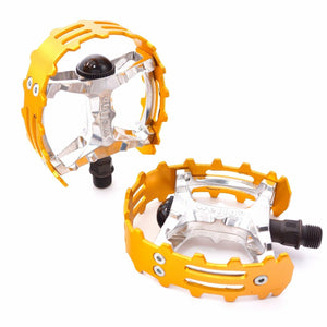 Bear claw Trap Pedals 9/16 Gold for BMX bikes  - Live 4 Bikes