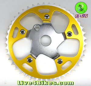 44T Single Speed Steel BMX Bicycle Sprocket Chainring Multi Colored  - Live4Bikes