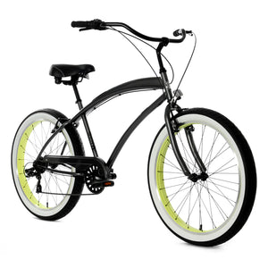 Golden Cycles Cobra 7 speed Grey Hazard Beach Cruiser 26x3.00