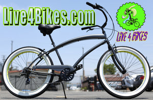 Golden Cycles Cobra  7 speed  Grey Hazard Beach Cruiser 26x3.00 - Live 4 Bikes