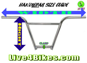 4 PIece 8.75 " Chromoly BMX handlebar Oil Slick NeoChrome 2 Wheel Gang - Live 4 Bikes