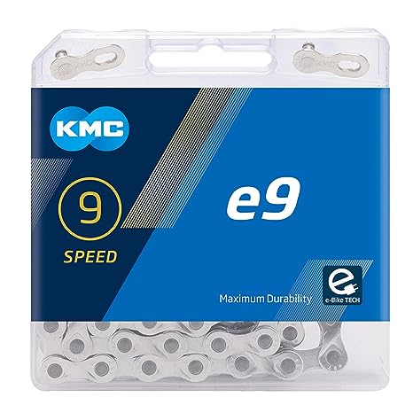 KMC E9 9 Speed E-Bike Chain, Silver, 122 Link - Live4Bikes