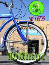 Load image into Gallery viewer, Micargi Rover 24in -  7 Speed Beach Cruiser W/ Fenders Blue   -Live4Bikes