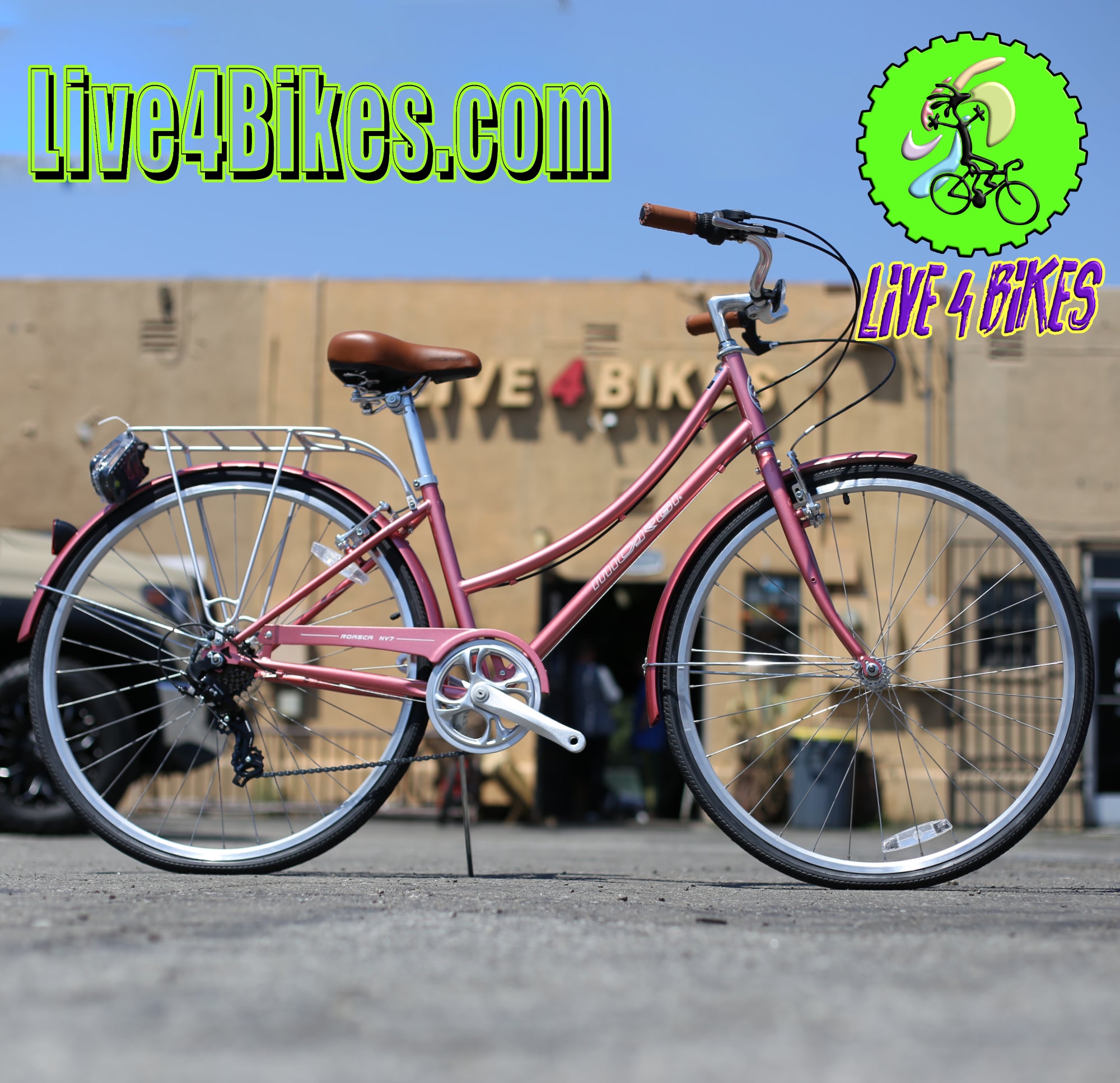 rose gold womens bicycle Micargi Roasca V7 Women City Cruiser 700c 7 speed City Bicycle Hybrid – LIVE 4 BIKES