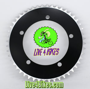 48t Chainring Sprocket 1/2x1/8 130BCD 5 bolt Single speed Black  - Live 4 bikes