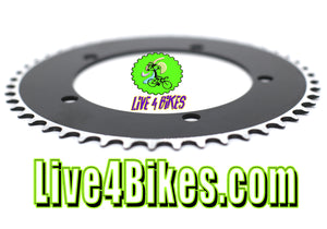 48t Chainring Sprocket 1/2x1/8 130BCD 5 bolt Single speed Black  - Live 4 bikes