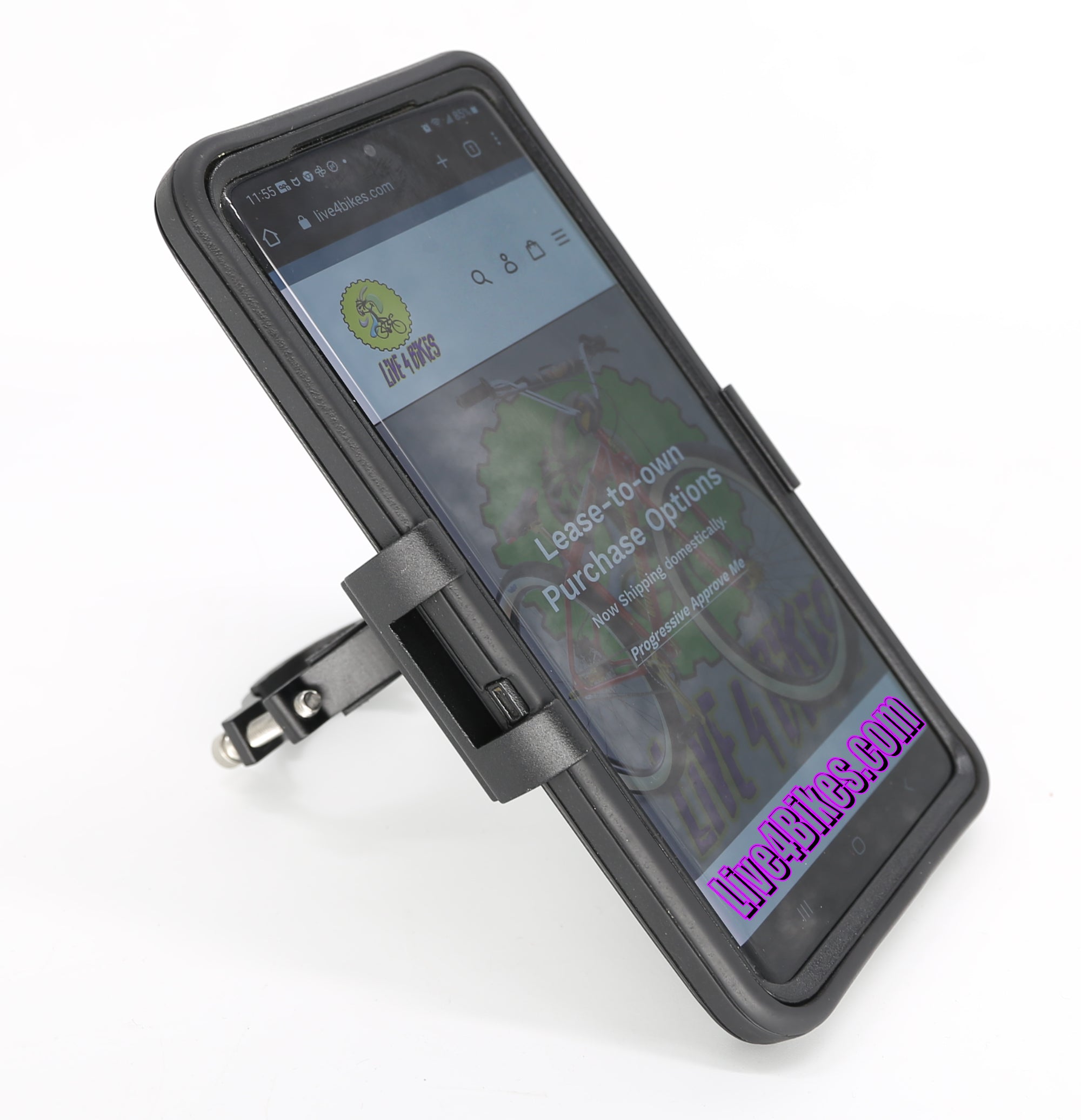 The Alloy Handlebar Mounted Cell Phone Holder Compact  -Live4Bikes