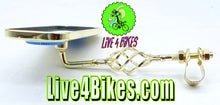 Load image into Gallery viewer, Rectangle Cage Mirror Gold Blue Reflectors.