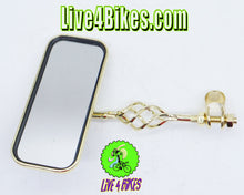 Load image into Gallery viewer, Rectangle Cage Mirror Gold Blue Reflectors.