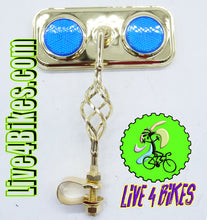 Load image into Gallery viewer, Rectangle Cage Mirror Gold Blue Reflectors.