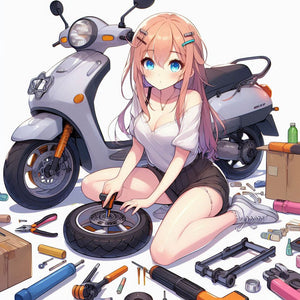 Scooter Flat tire Repair - Scooter tube install - Solid tire installation