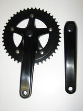 Load image into Gallery viewer, Black Single speed 3 Piece Crank 46t Heavy Duty 170mm - Live 4 Bikes