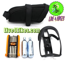 Load image into Gallery viewer, Bike Flat Tire Repair Ready Kit | Co2 Multi tool Bag Bottle cage