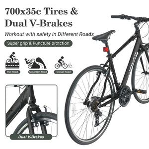 Tracer Bravery DX 700C Hybrid City Bicycle Aluminum 21 speed - Live4Bikes