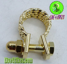 Load image into Gallery viewer, Lowrider Twisted Seatpost Clamp W/Bolt Outer Diameter 25.4mm 600 Gold.