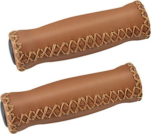 Endzone Vinyl Leather Hand Stitched Cruiser Grips -Live4Bikes