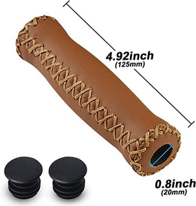 Endzone Vinyl Leather Hand Stitched Cruiser Grips -Live4Bikes