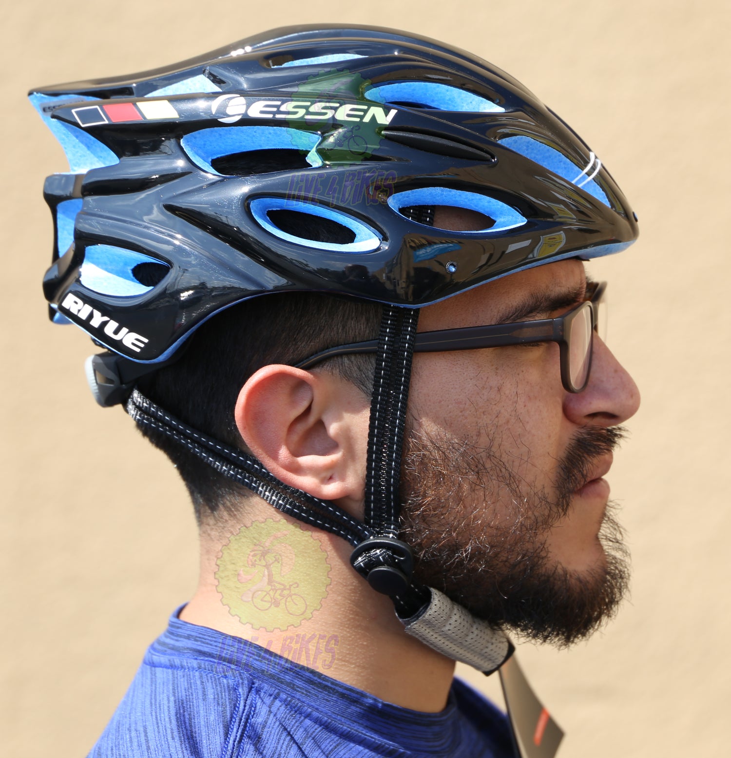 Essen Road bike Helmet Black and Blue M/L - Live 4 Bikes
