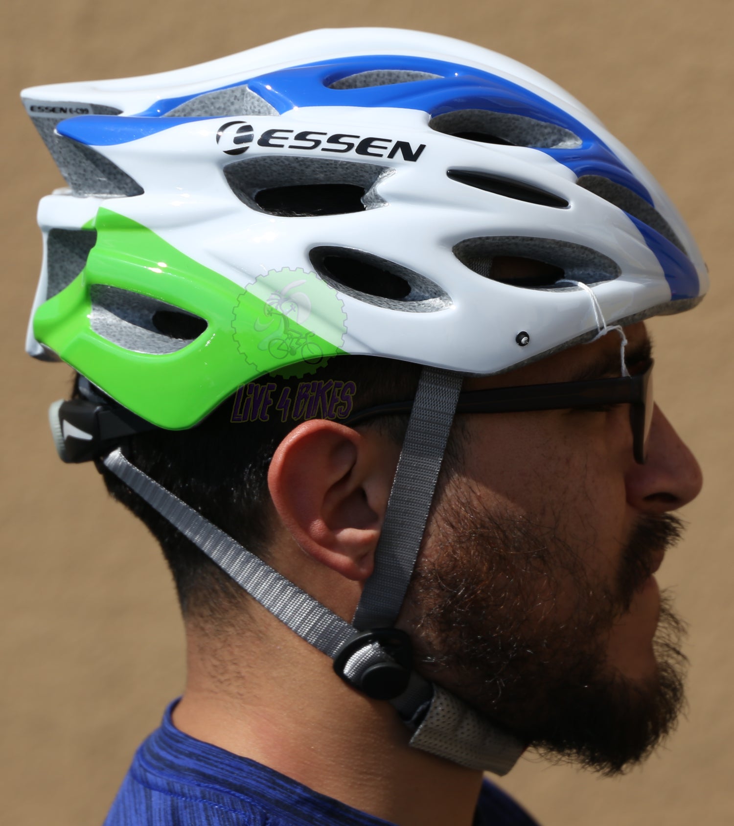Road Bike Helmet White Blue Green – LIVE 4 BIKES