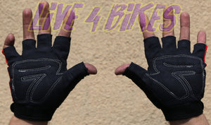 Vigor Storm Gloves Black / Red Short Fingered Cycling protective gloves - Live4bikes