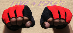 Vigor Storm Gloves Black / Red Short Fingered Cycling protective gloves - Live4bikes