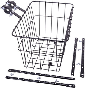 Wald Steel Front Basket With Adjustable Legs 14.5 x 9.5 x 9 inches -Live4Bikes