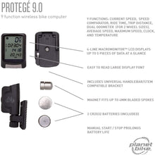 Load image into Gallery viewer, Planet Bike Protege 9.0 Wireless Computer 9 Function Speedometer-Live4Bikes