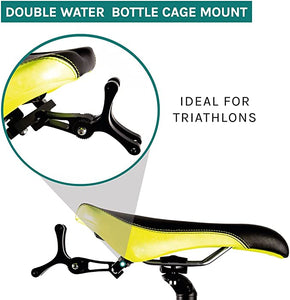 Dual Cage Holder Bottom of Seat Double Water Bottle Cage Mount Holder Cycling Triathlon or Time Trial Bikes Alloy Black