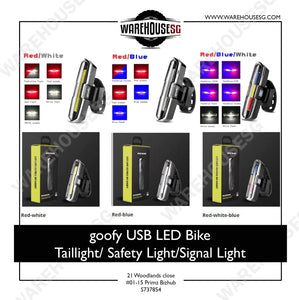 Goofy Police Blue White Red  Bicycle Light Safety  Lights Handlebar Front + Rear - Live4bikes