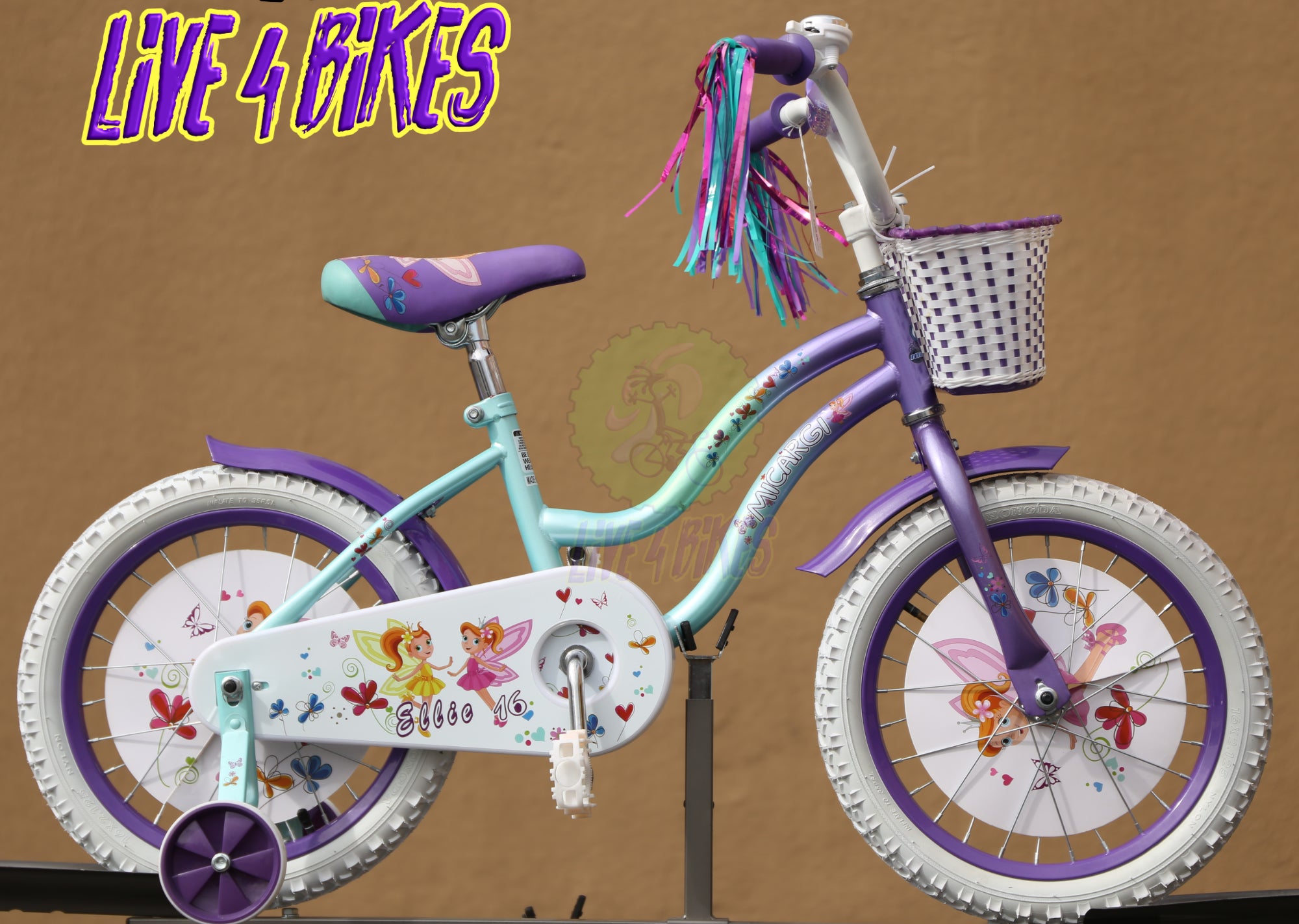 Micargi Ellie 16 Kids Girls bike with Training wheels Beginner Bicycle- Live4Bikes