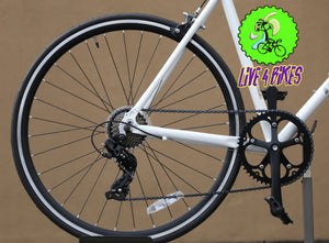 Micargi RD7 Flat Bar Aluminum Road BIke 700c Hybrid 7 speed Bike- Live4Bikes